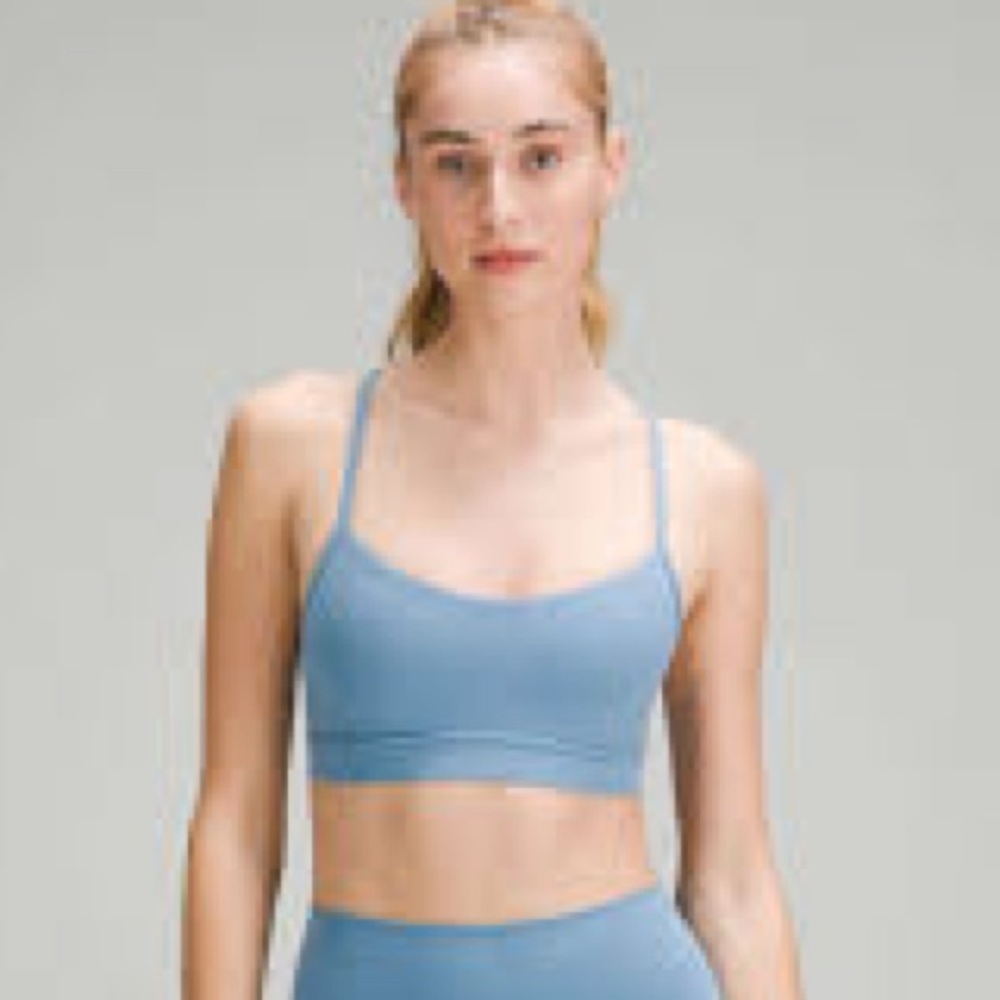 lululemon flow y sports bra utility blue size 6